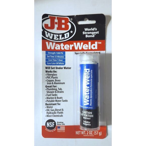J-B Weld 8277 WaterWeld Epoxy Putty Stick 2 oz Off White - Picture 1 of 2